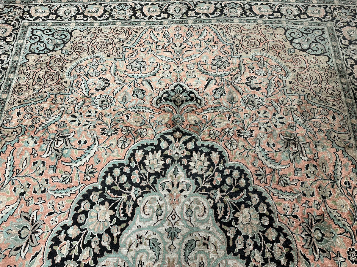 Orientteppich handgeknüpft Kaschmir Ghom Seide 310x210 cm