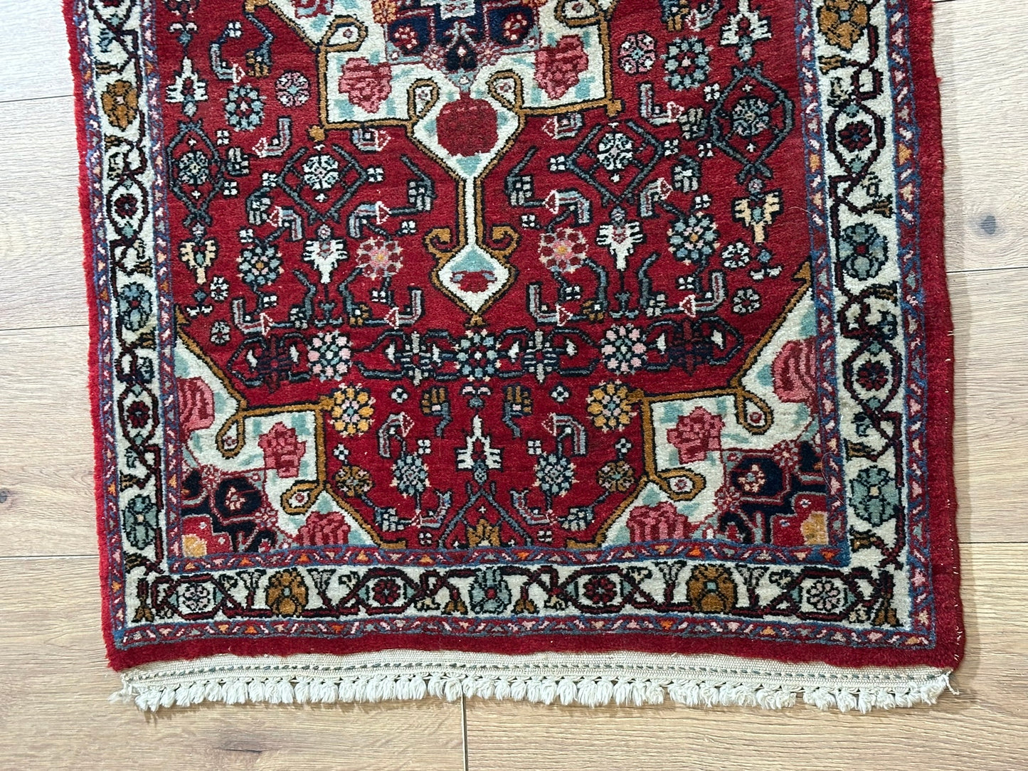 Orientteppich handgeknüpft Bidjar Rosenmuster 108x70 cm
