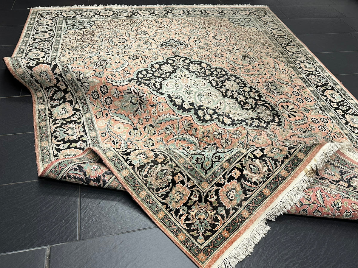 Orientteppich handgeknüpft Kaschmir Ghom Seide 310x210 cm