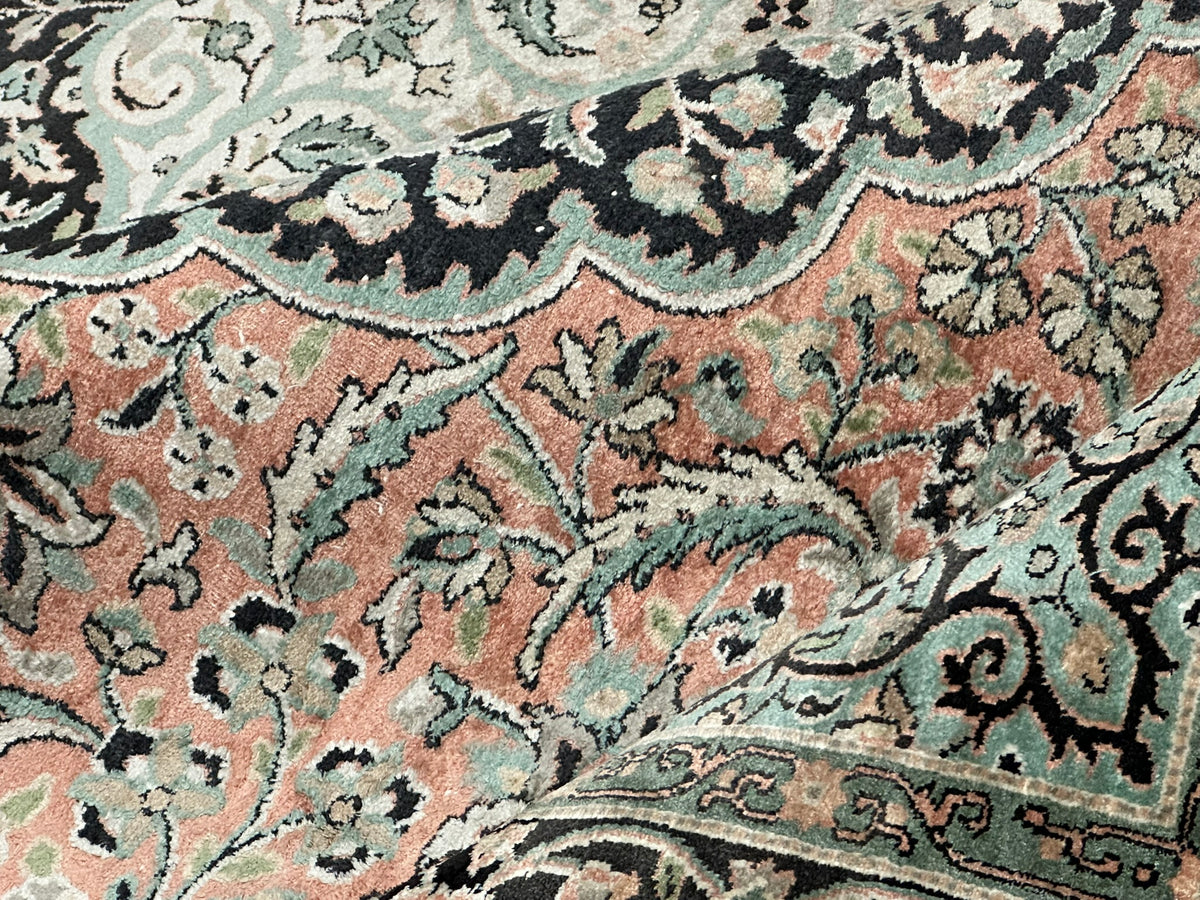Orientteppich handgeknüpft Kaschmir Ghom Seide 310x210 cm