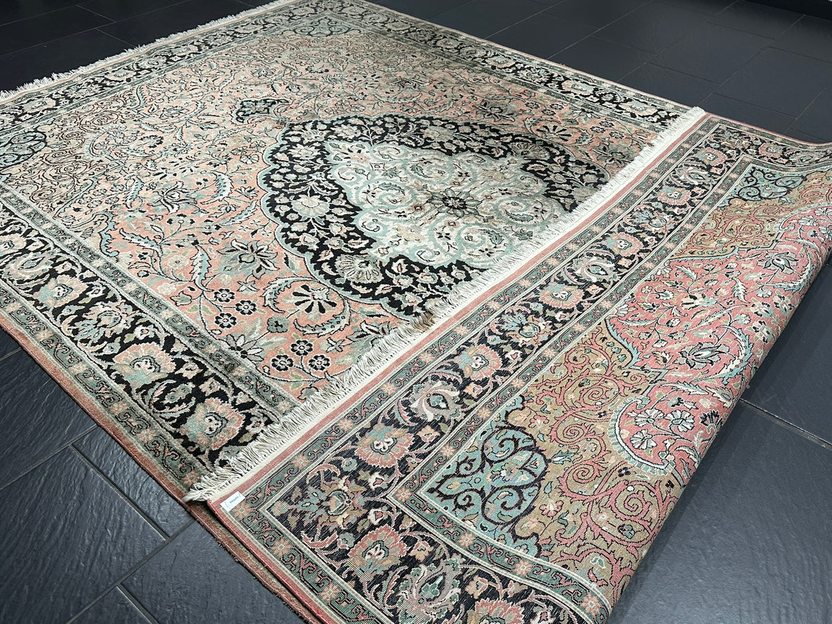 Orientteppich handgeknüpft Kaschmir Ghom Seide 310x210 cm