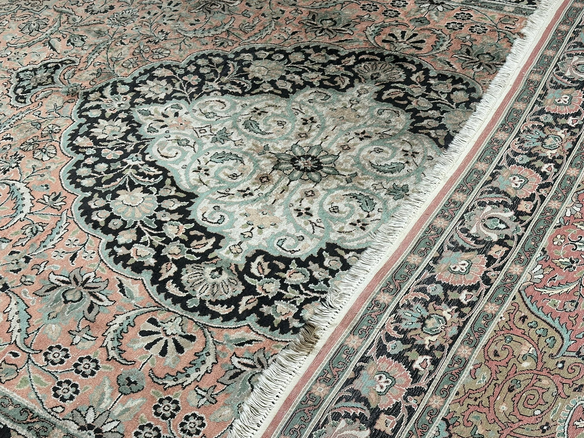 Orientteppich handgeknüpft Kaschmir Ghom Seide 310x210 cm