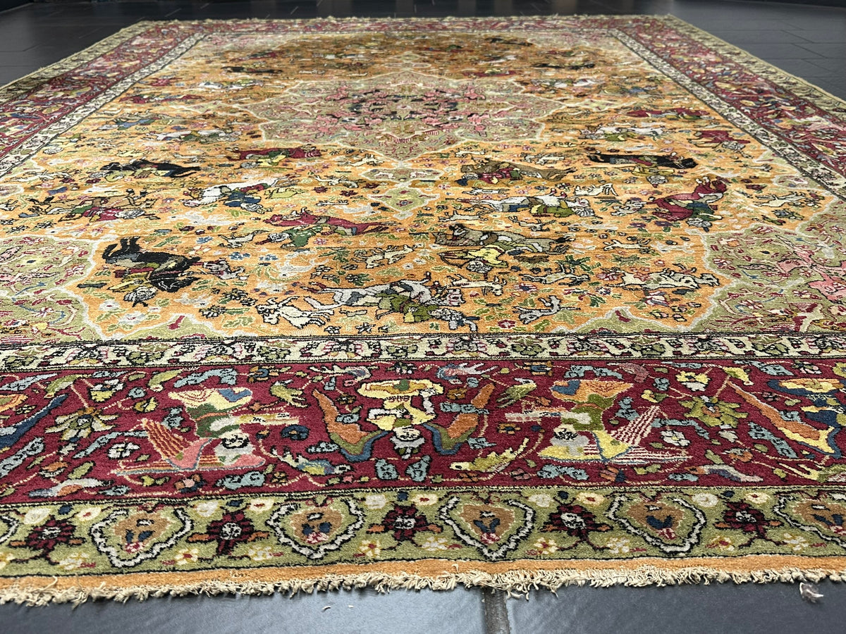 Antik Orientteppich handgeknüpft Tetex  Deutschland  um 1900 357x255 cm