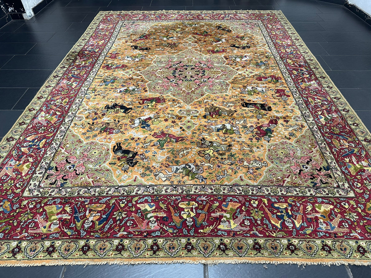 Antik Orientteppich handgeknüpft Tetex  Deutschland  um 1900 357x255 cm
