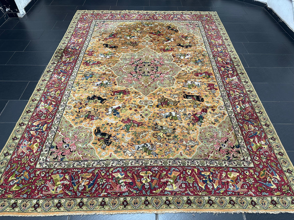 Antik Orientteppich handgeknüpft Tetex  Deutschland  um 1900 357x255 cm