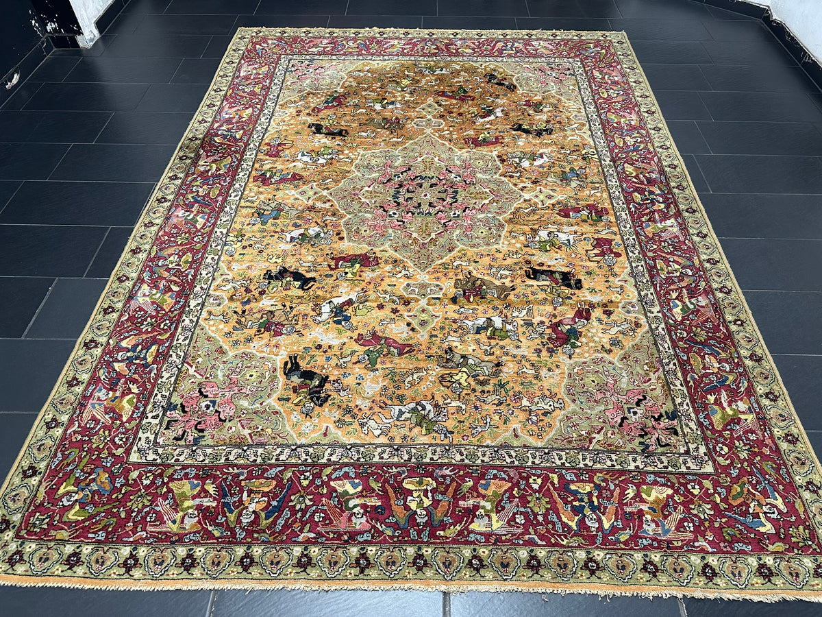 Antik Orientteppich handgeknüpft Tetex  Deutschland  um 1900 357x255 cm