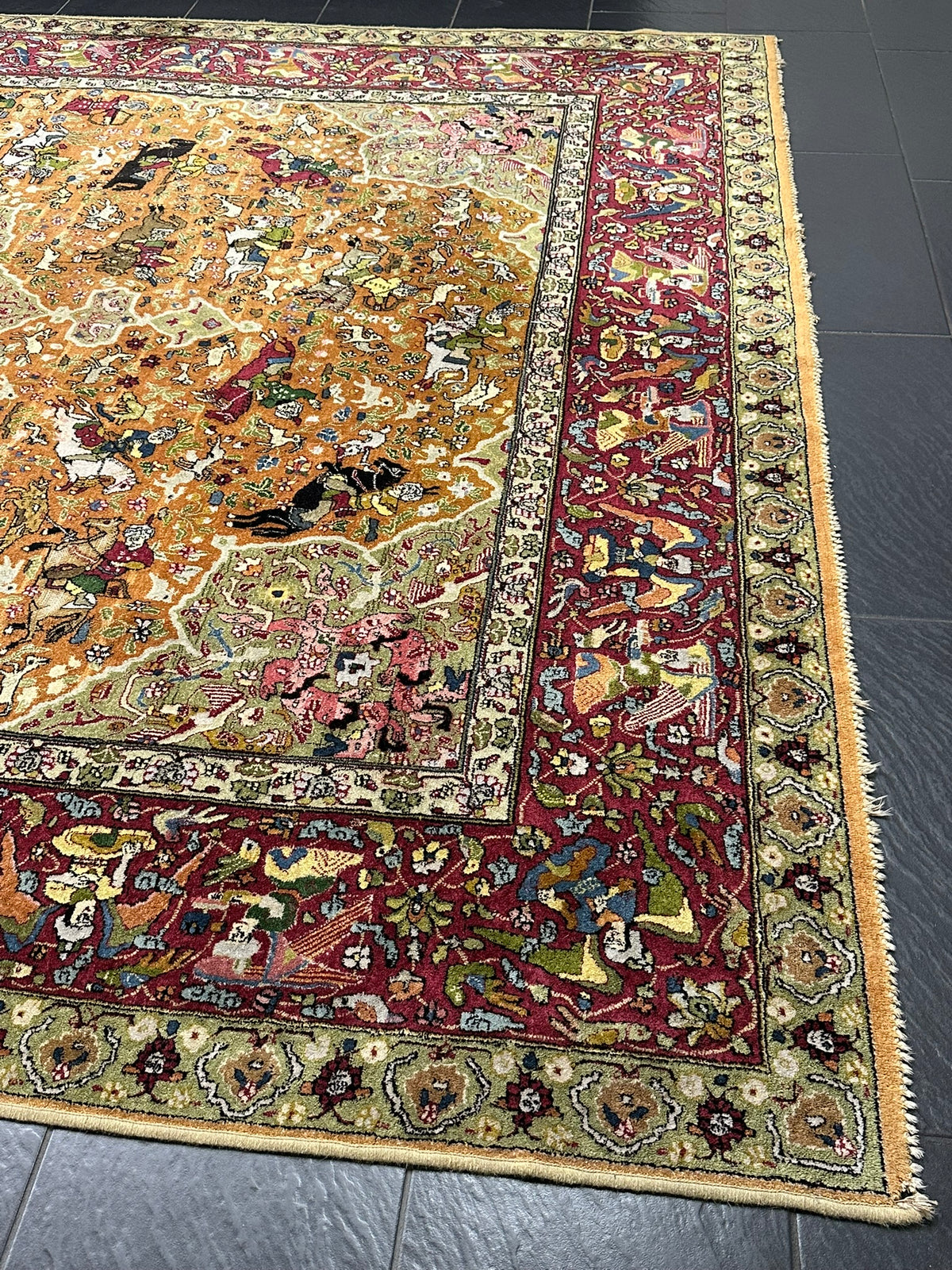 Antik Orientteppich handgeknüpft Tetex  Deutschland  um 1900 357x255 cm
