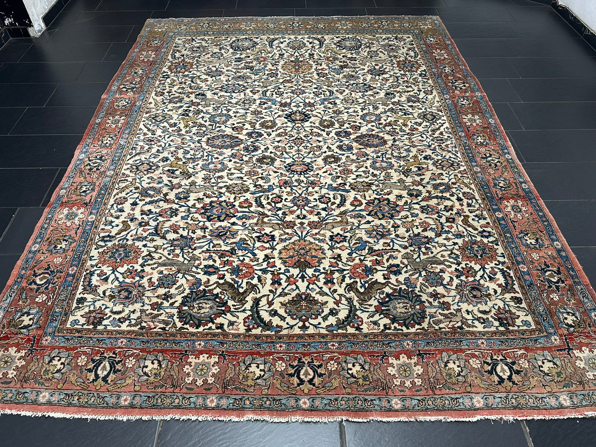 Orientteppich handgeknüpft Ghom Korkwolle 330x225 cm