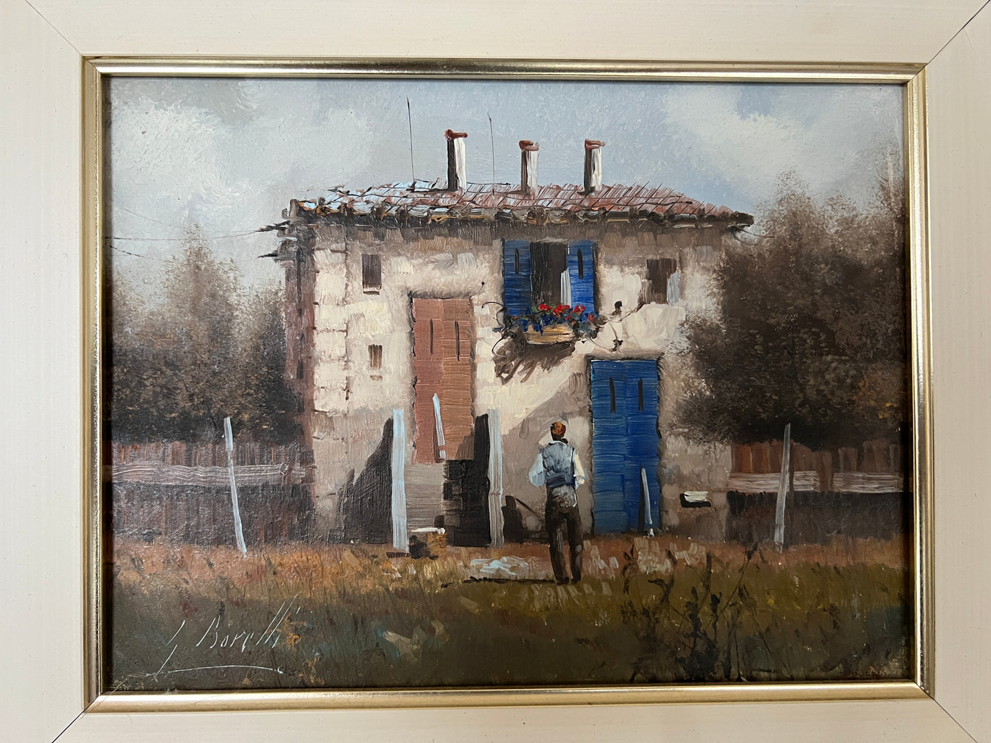 Guido Borelli (geb. 1952) Ölgemälde Italienische Landschaft 33x40cm