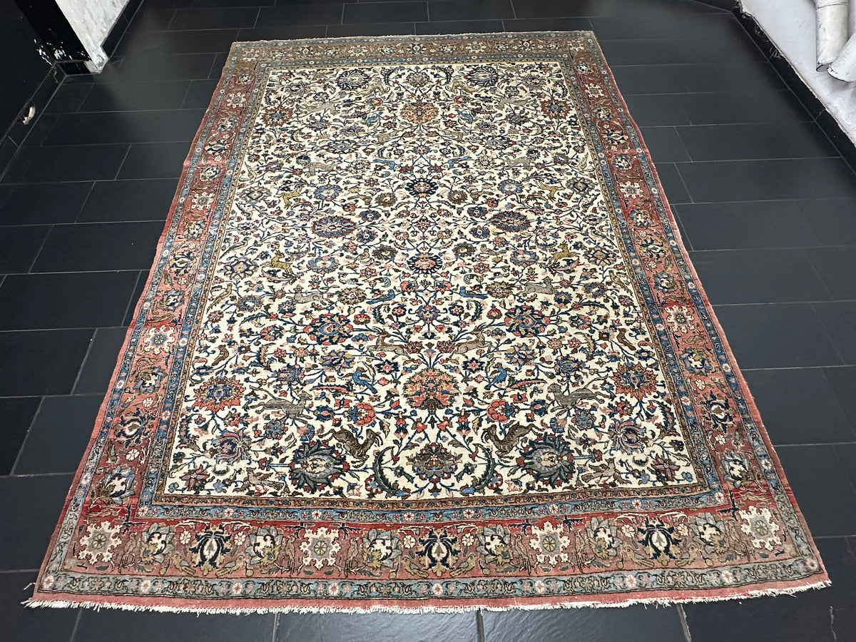 Orientteppich handgeknüpft Ghom Korkwolle 330x225 cm