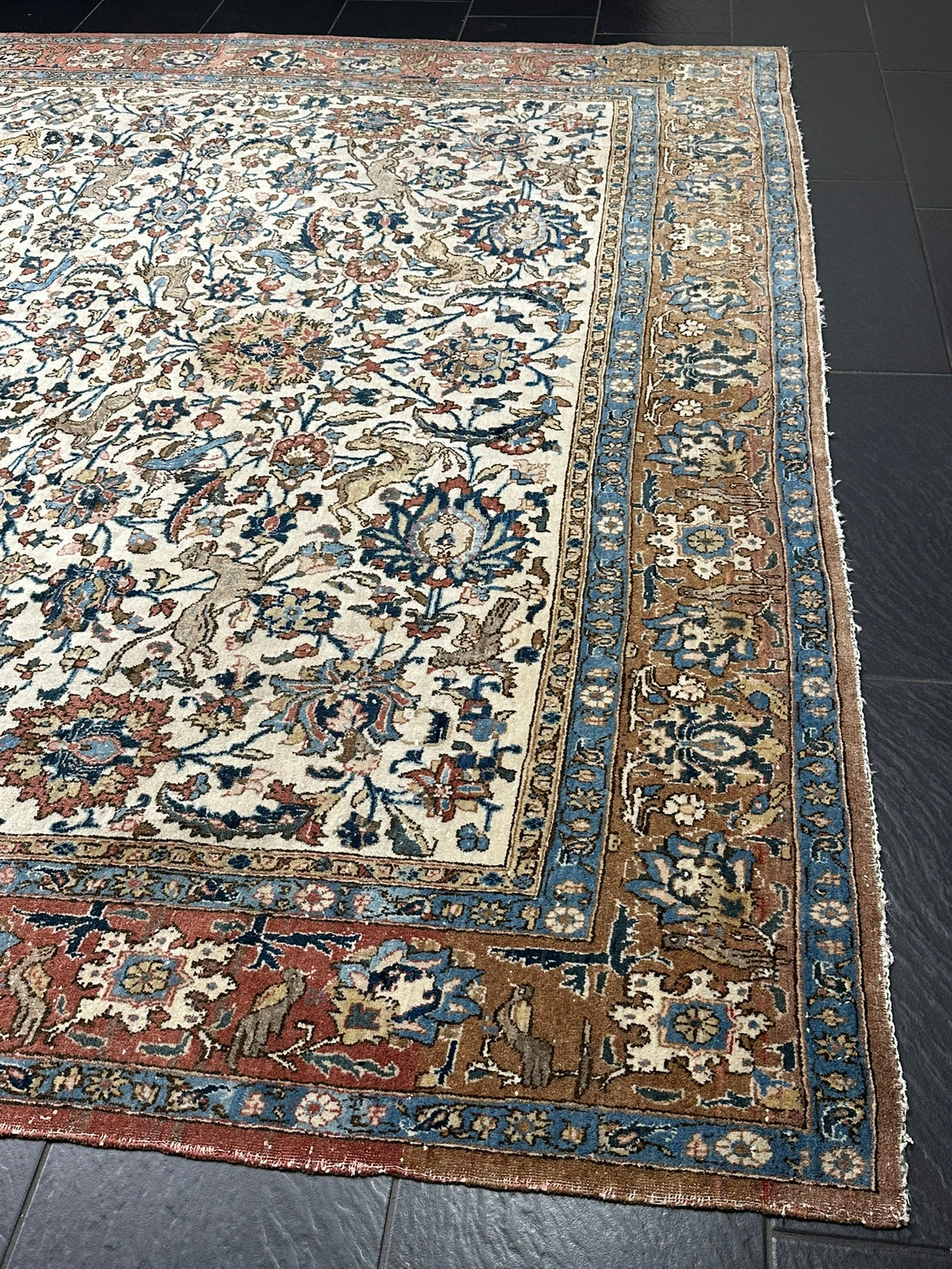 Orientteppich handgeknüpft Ghom Korkwolle 330x225 cm