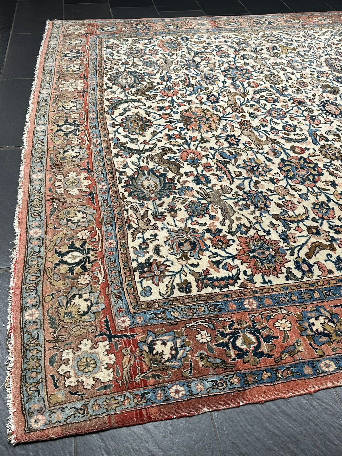 Orientteppich handgeknüpft Ghom Korkwolle 330x225 cm