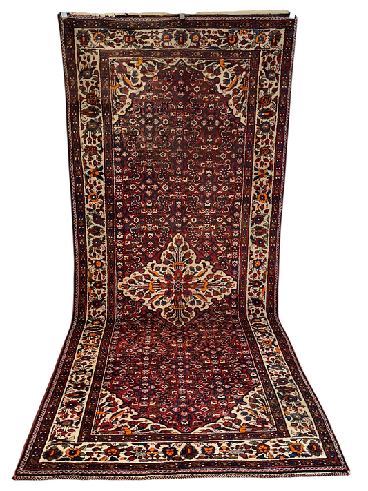 Orientteppich handgeknüpft Hamadan Läufer naturfarben 332x138 cm
