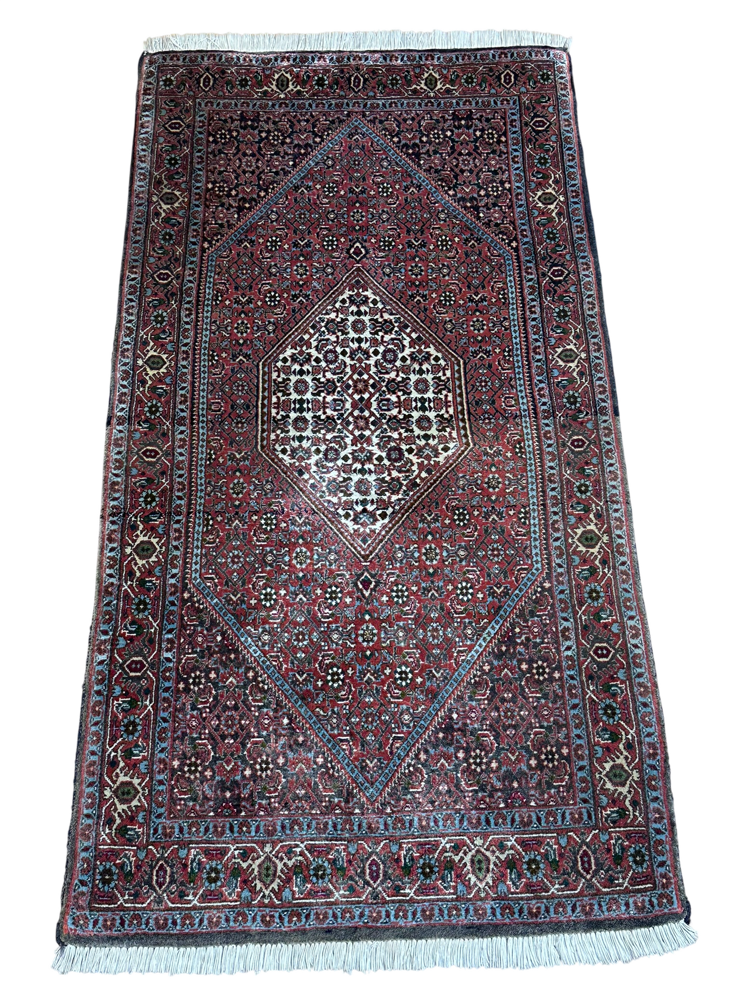 Orientteppich handgeknüpft Bidjar Läufer 136x70 cm