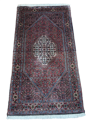Orientteppich handgeknüpft Bidjar Läufer 136x70 cm