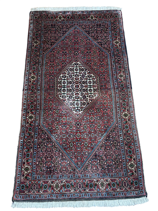 Orientteppich handgeknüpft Bidjar Läufer 136x70 cm