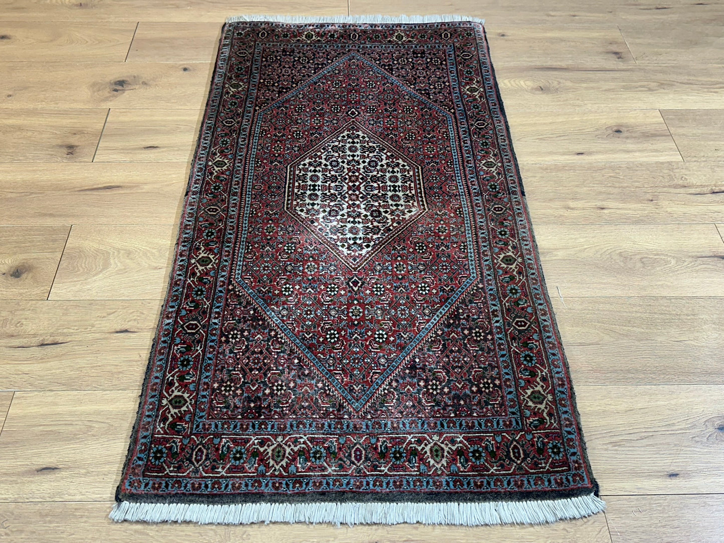 Orientteppich handgeknüpft Bidjar Läufer 136x70 cm
