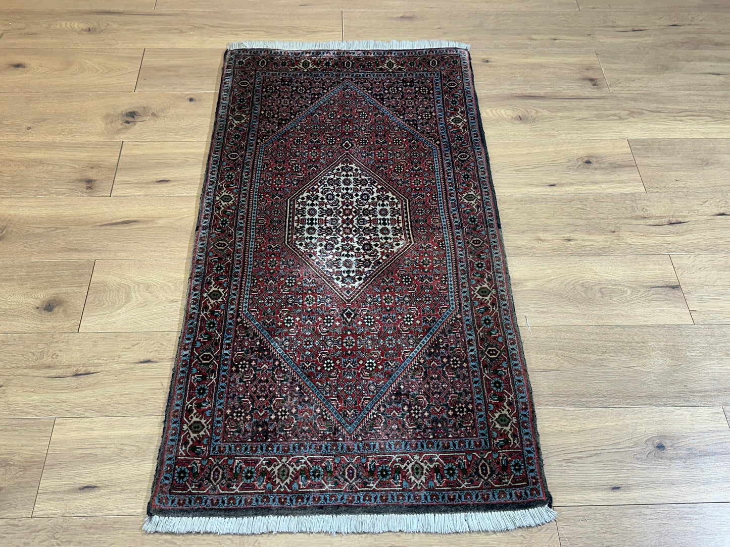 Orientteppich handgeknüpft Bidjar Läufer 136x70 cm