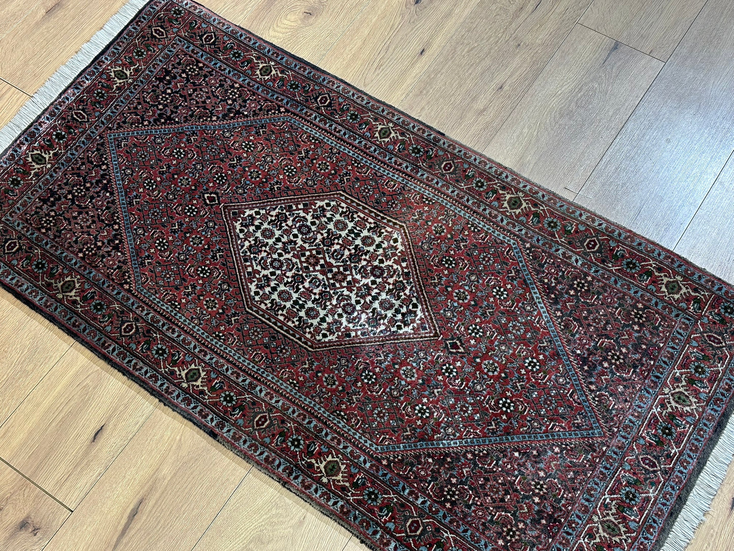 Orientteppich handgeknüpft Bidjar Läufer 136x70 cm