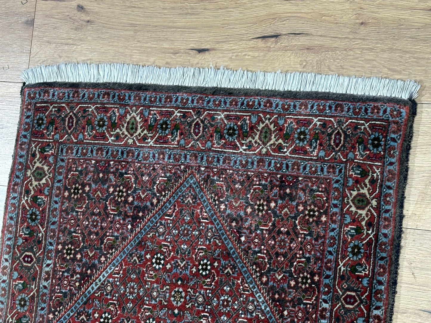 Orientteppich handgeknüpft Bidjar Läufer 136x70 cm