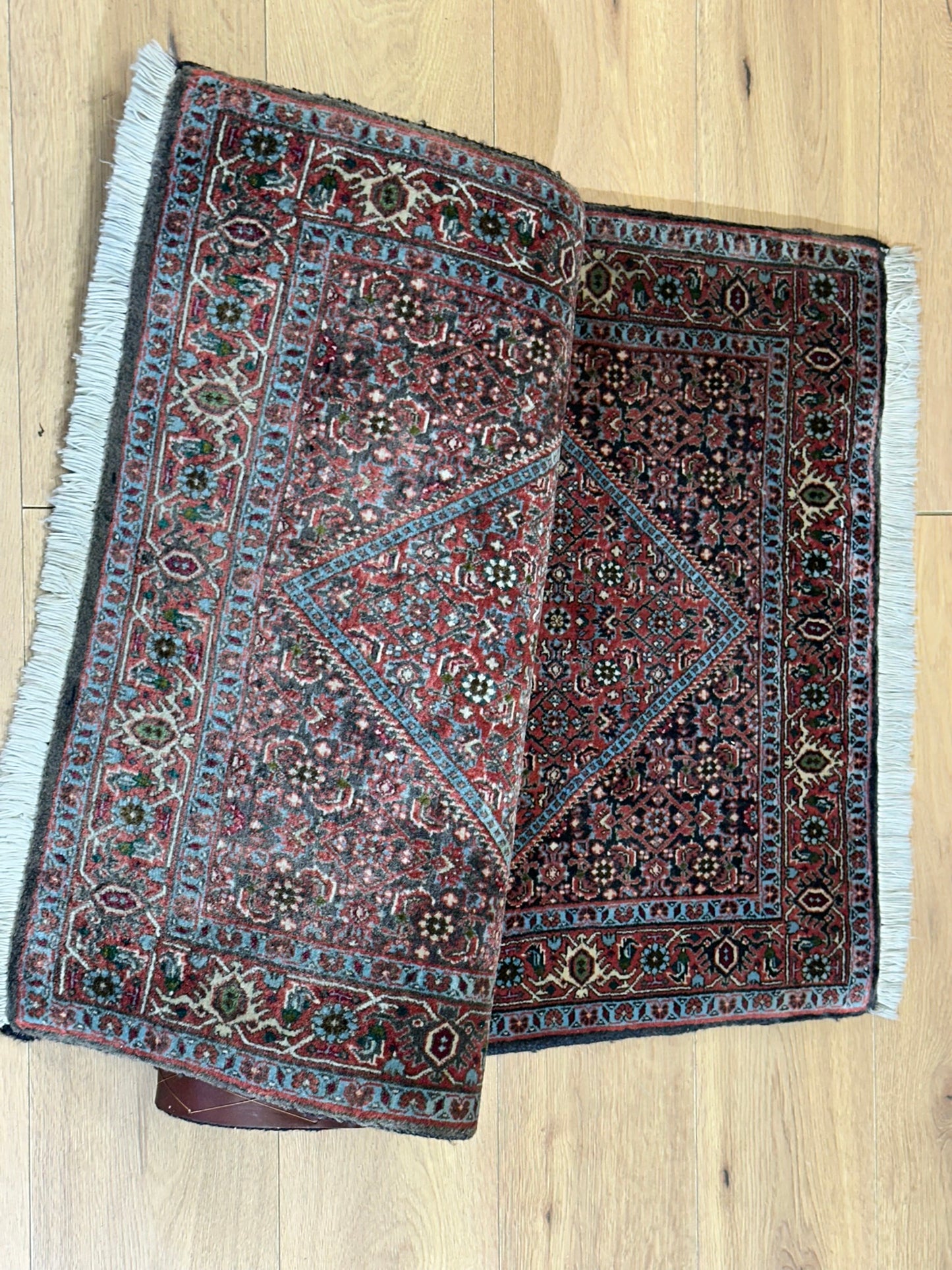 Orientteppich handgeknüpft Bidjar Läufer 136x70 cm