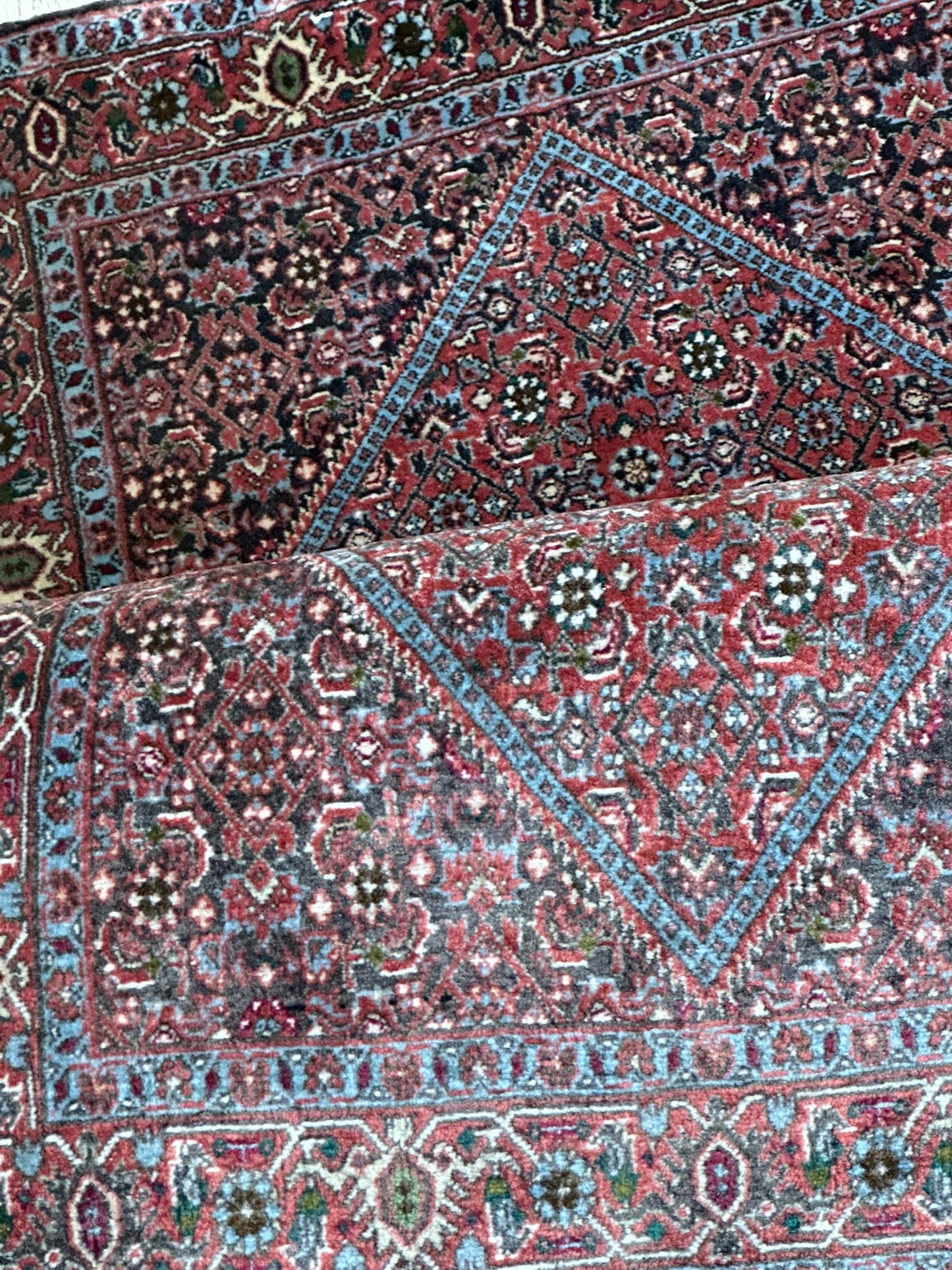 Orientteppich handgeknüpft Bidjar Läufer 136x70 cm