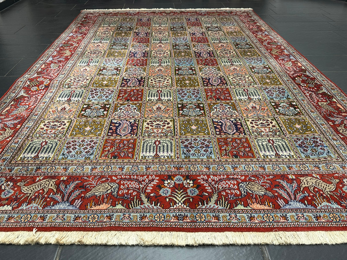 Orientteppich handgeknüpft Ghom Felder 300x200 cm