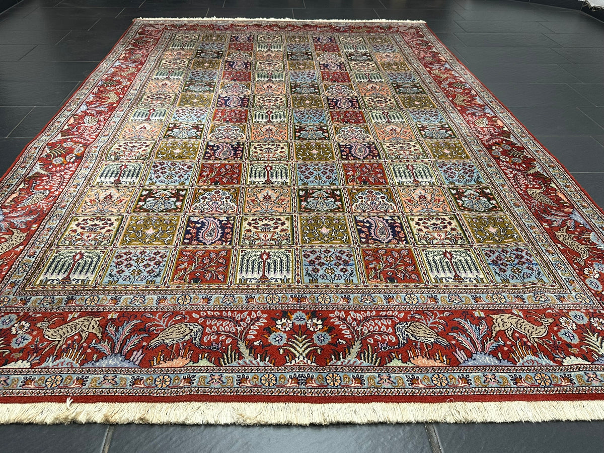 Orientteppich handgeknüpft Ghom Felder 300x200 cm