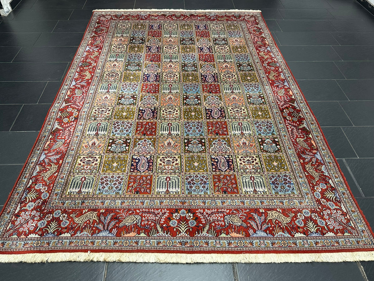 Orientteppich handgeknüpft Ghom Felder 300x200 cm