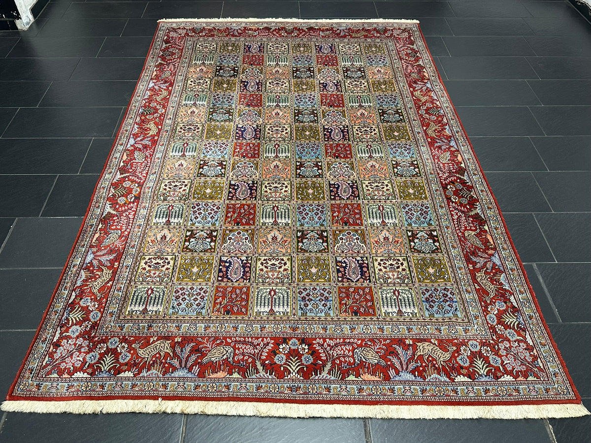 Orientteppich handgeknüpft Ghom Felder 300x200 cm