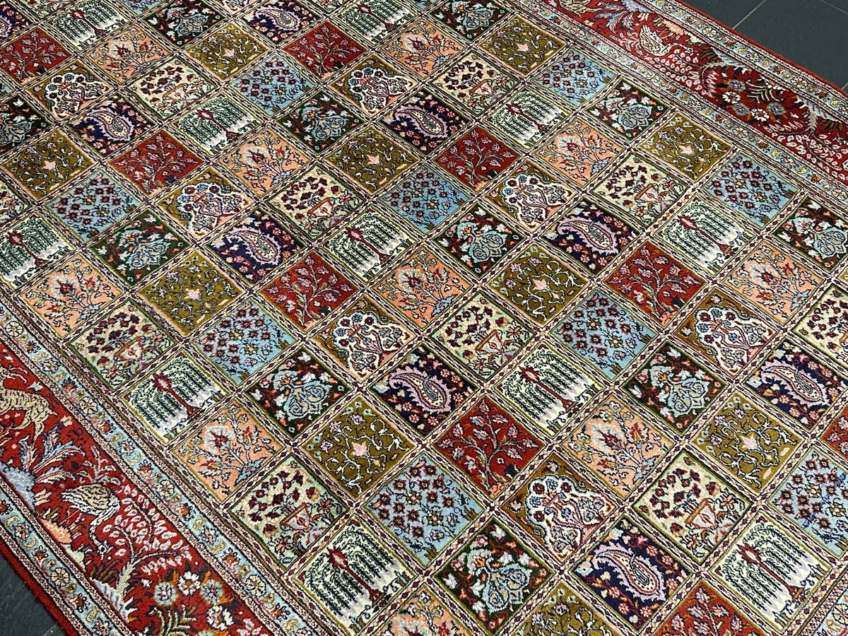Orientteppich handgeknüpft Ghom Felder 300x200 cm