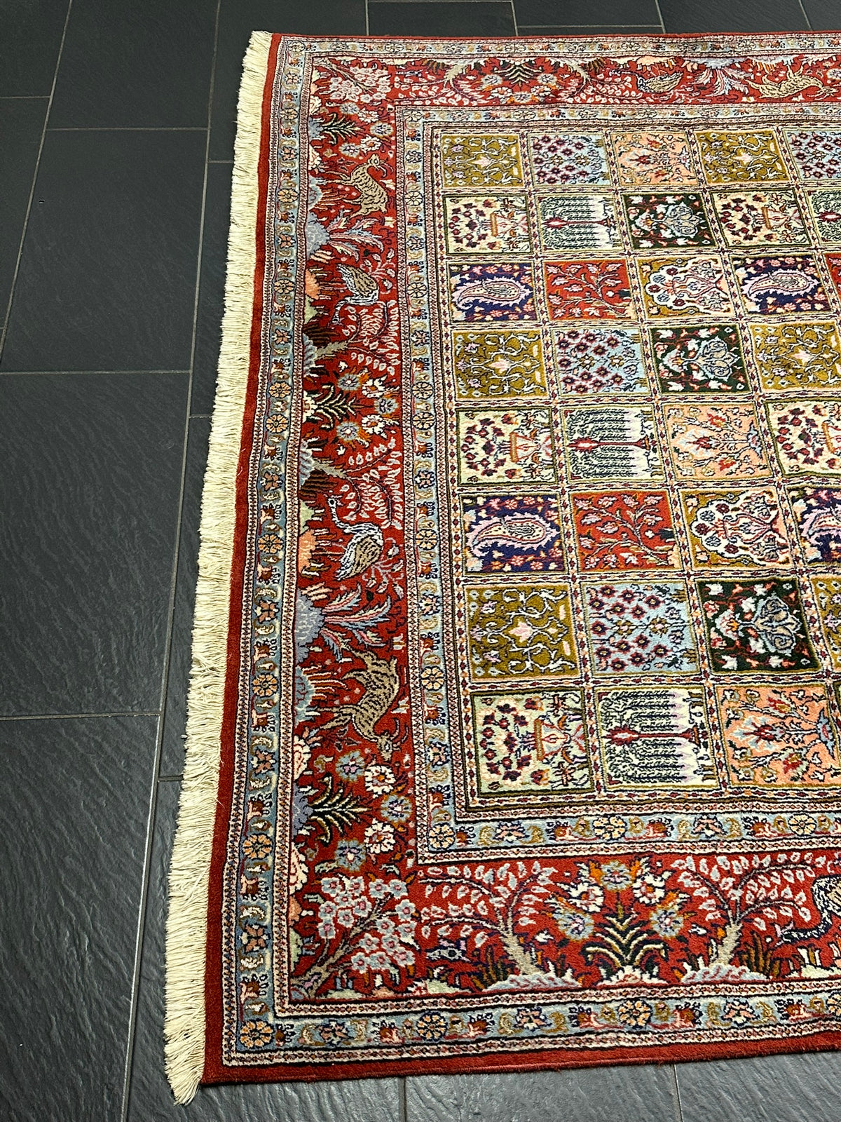Orientteppich handgeknüpft Ghom Felder 300x200 cm