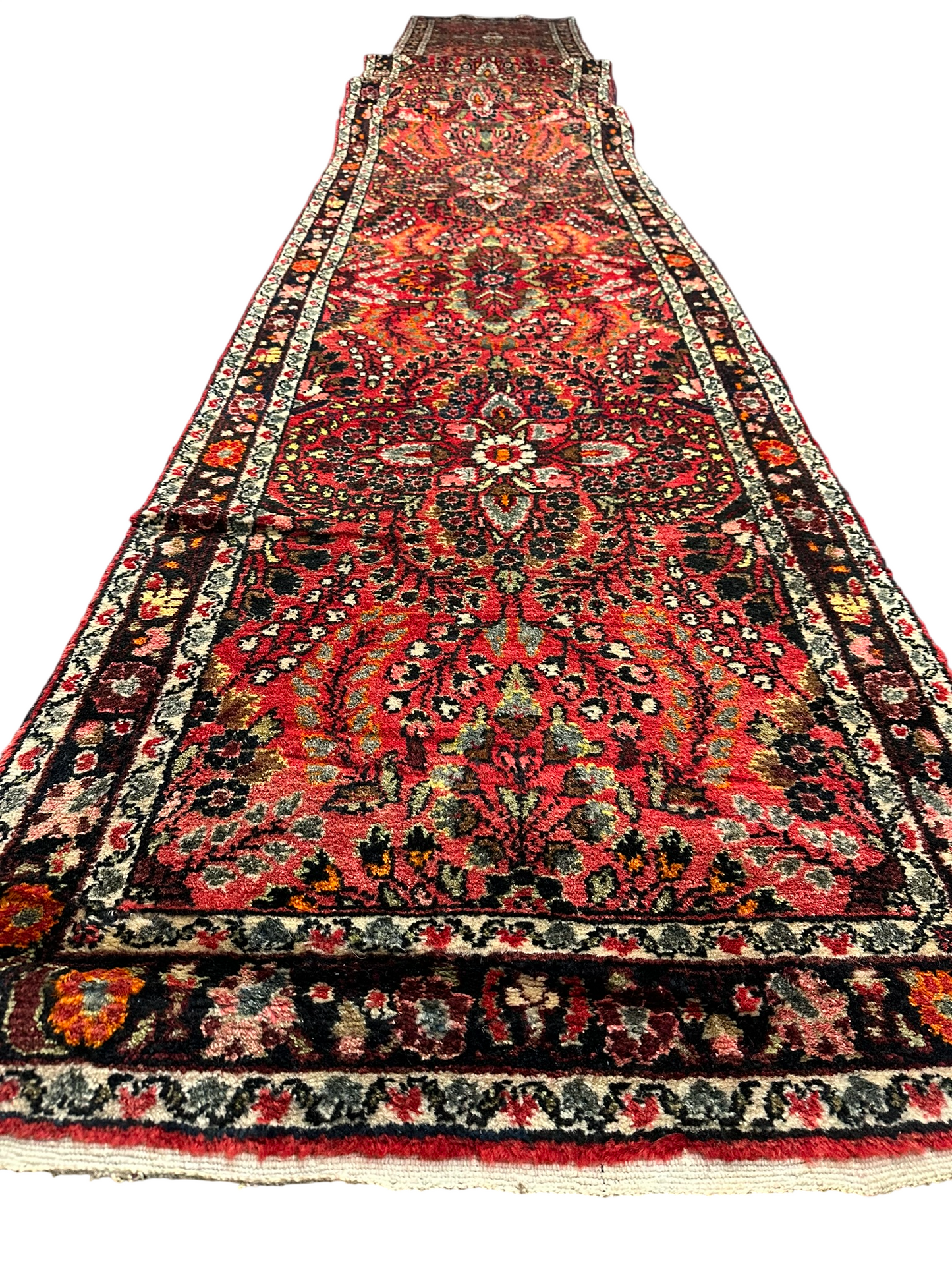 Orientteppich handgeknüpft Sarough Läufer 780x80 cm