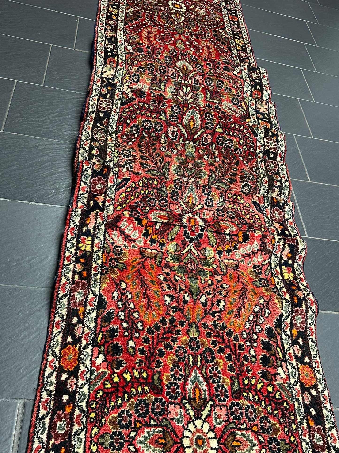 Orientteppich handgeknüpft Sarough Läufer 780x80 cm