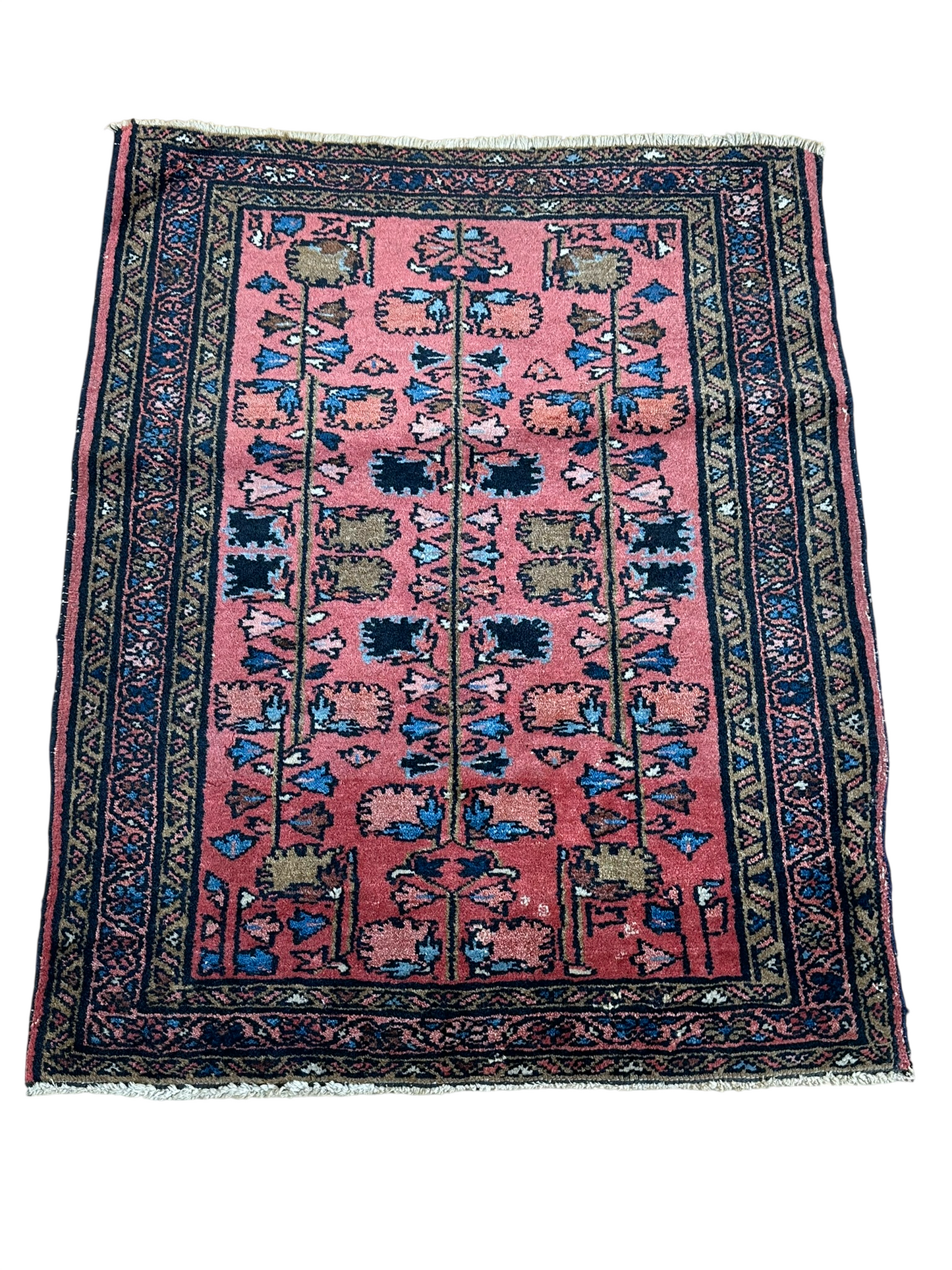 Antik Orientteppich handgeknüpft Lilian Sarough Naturfarben 86x72 cm