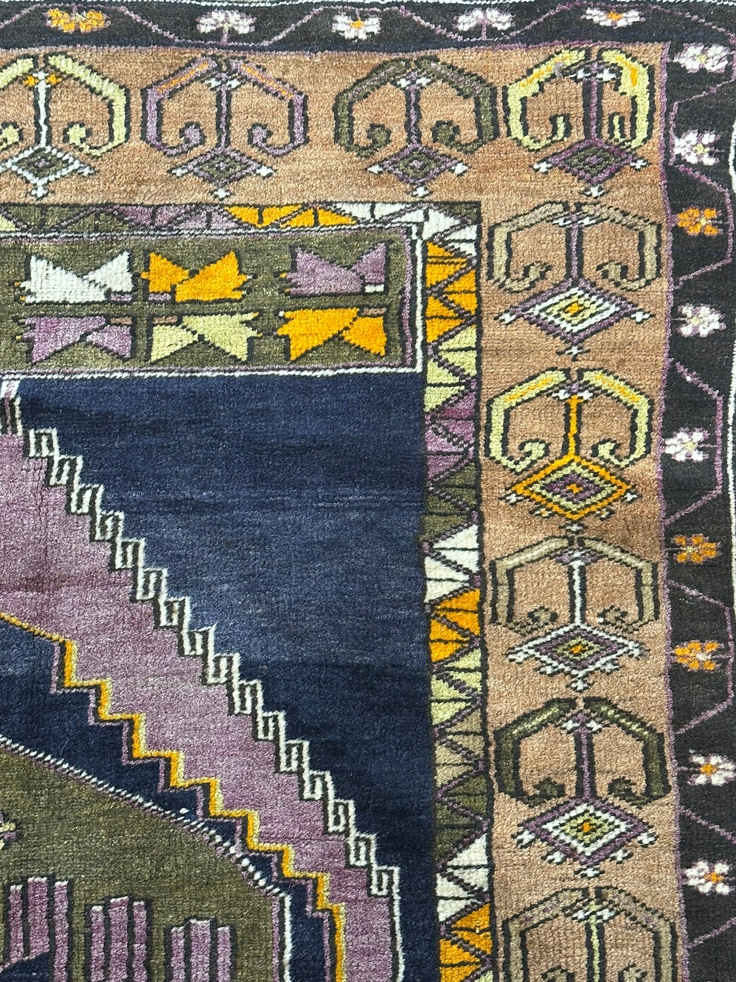 Antik Orientteppich handgeknüpft Kazak Milas Naturfarben 180x114 cm