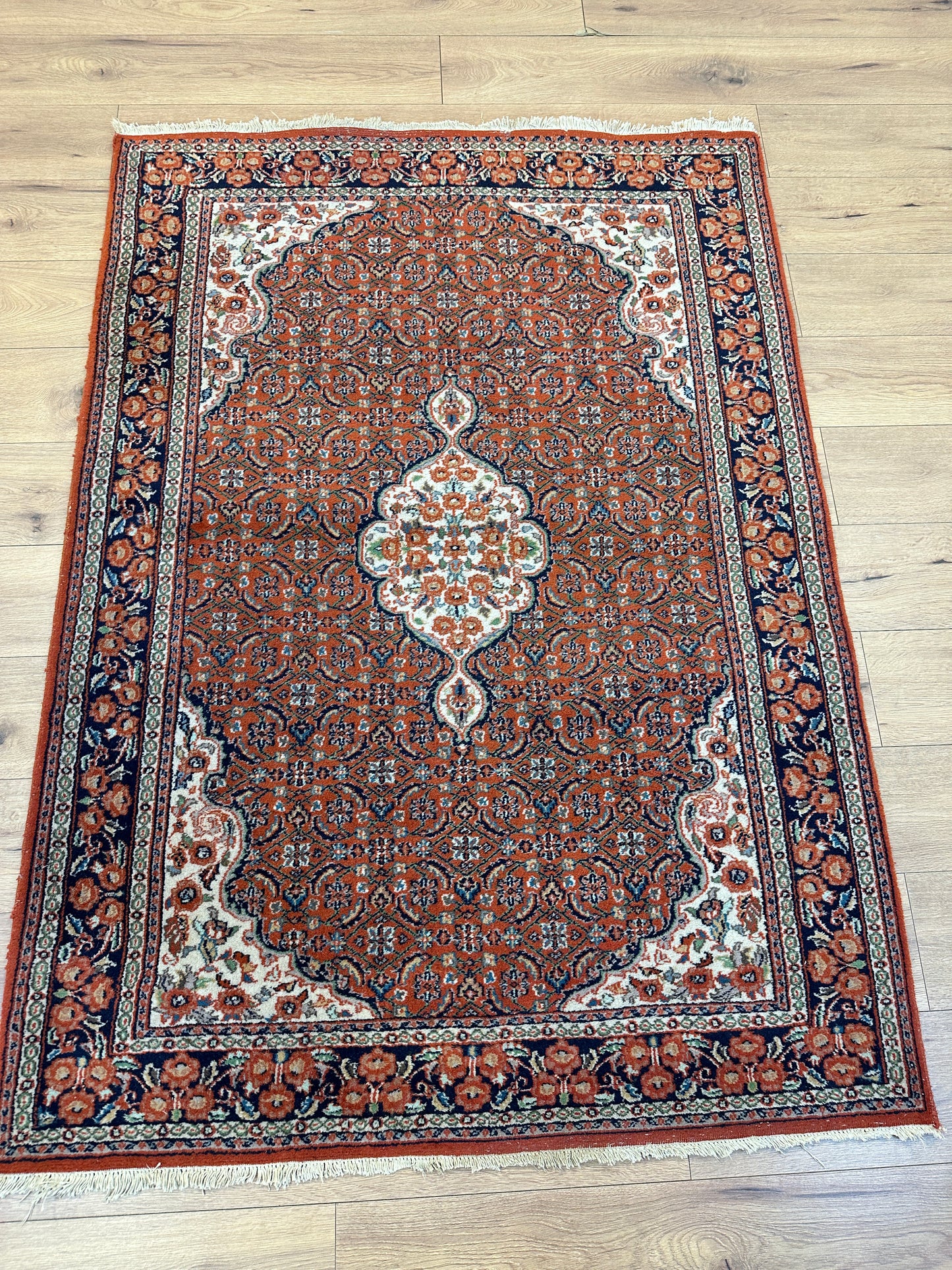 Handgeknüpfter Perser Orientteppich  Feiner Bidjar Medallion  180x130 cm