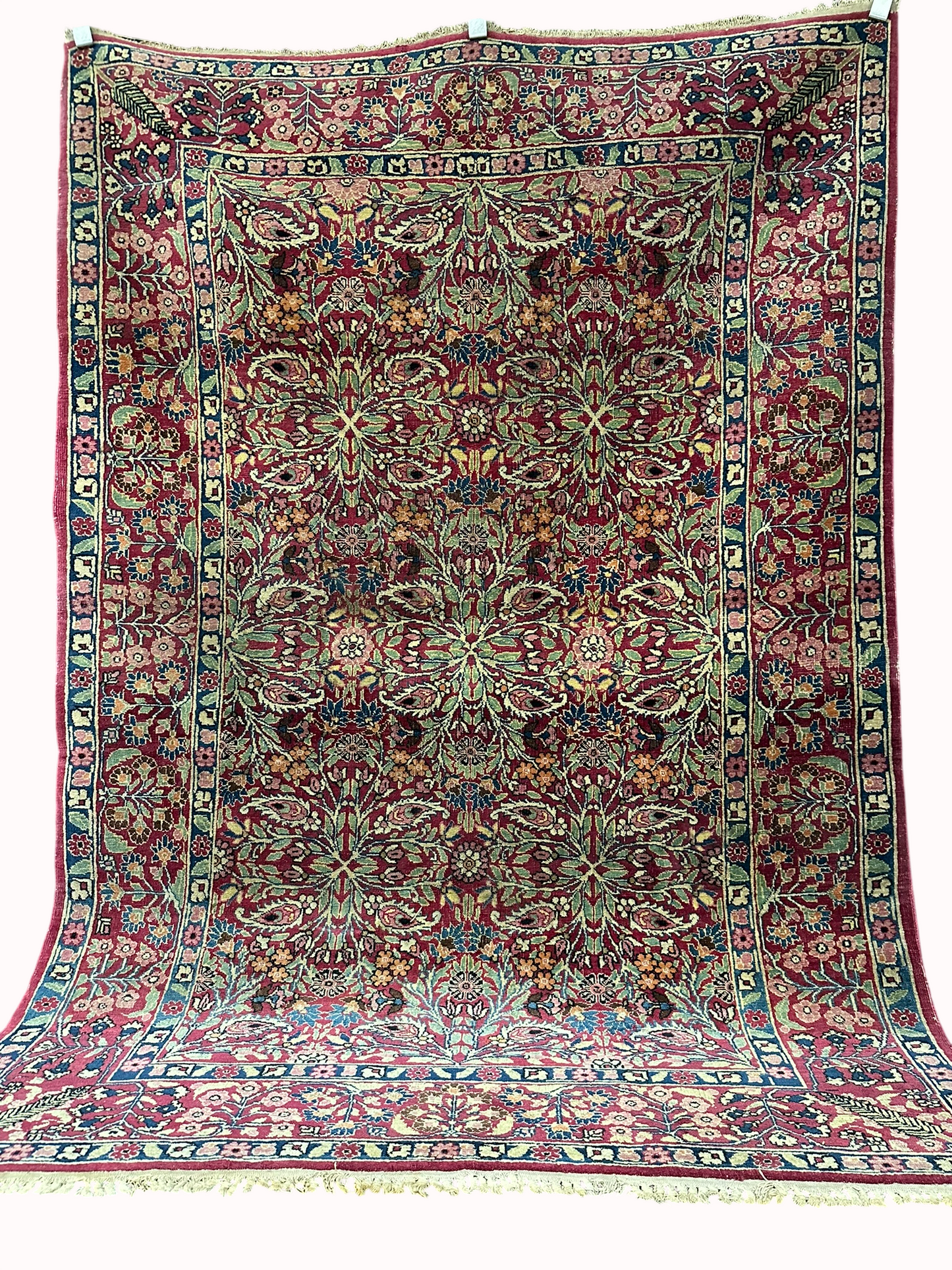Handgeknüpfter Perser Teppich – Kirman Lavar Design aus Korkwolle