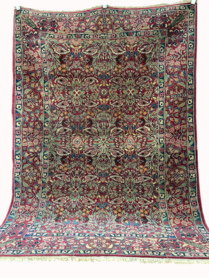 Handgeknüpfter Perser Teppich – Kirman Lavar Design aus Korkwolle