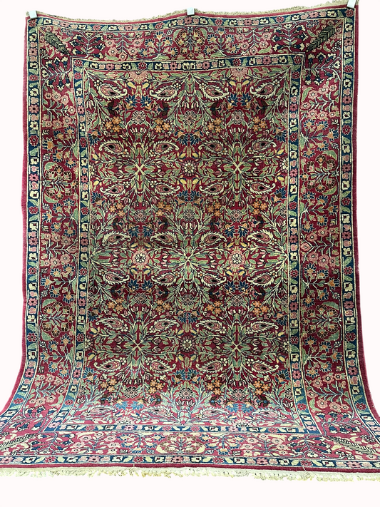 Handgeknüpfter Perser Teppich – Kirman Lavar Design aus Korkwolle
