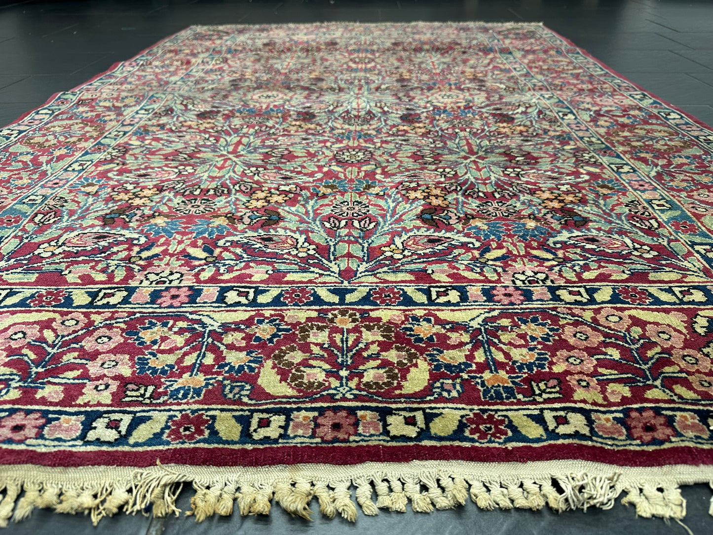 Handgeknüpfter Perser Teppich – Kirman Lavar Design aus Korkwolle
