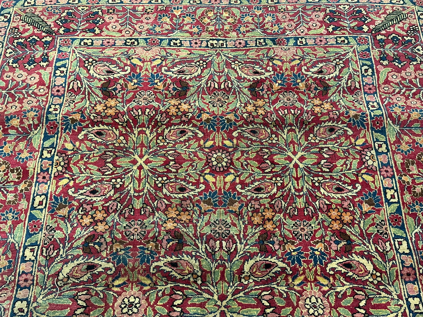 Handgeknüpfter Perser Teppich – Kirman Lavar Design aus Korkwolle