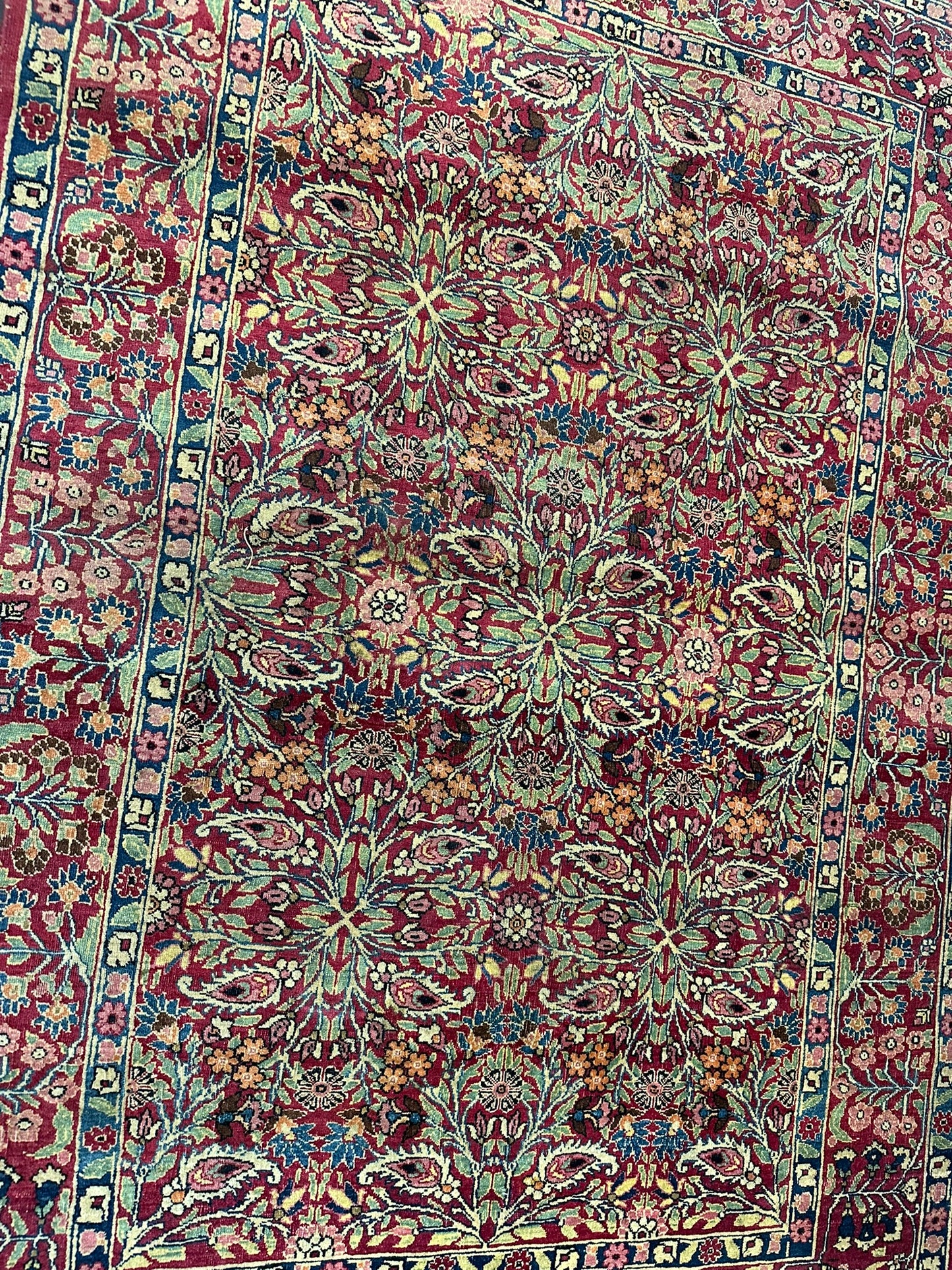 Handgeknüpfter Perser Teppich – Kirman Lavar Design aus Korkwolle