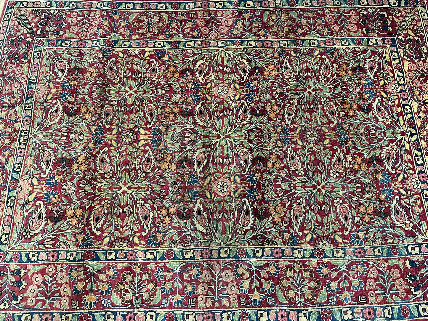 Handgeknüpfter Perser Teppich – Kirman Lavar Design aus Korkwolle