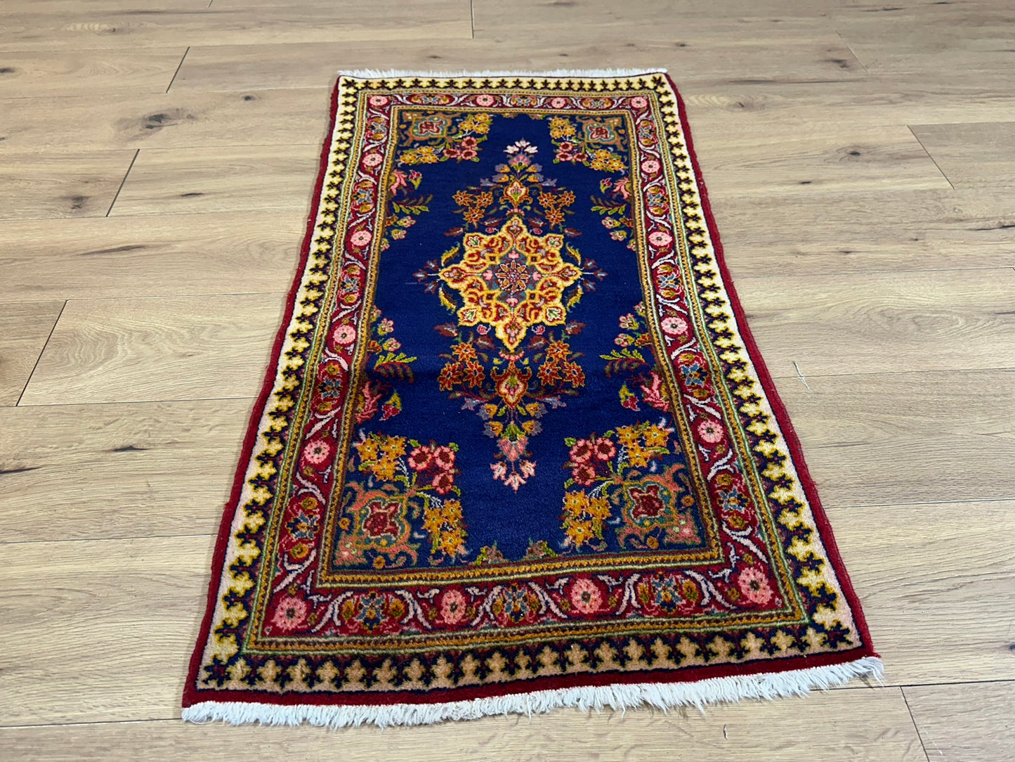 Orientteppich handgeknüpft Sarough Natur Semiantik 118x62 cm