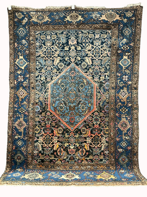 Handgeknüpfter Perser Teppich – Malayer Art Deco Naturfarben maße 185x130cm