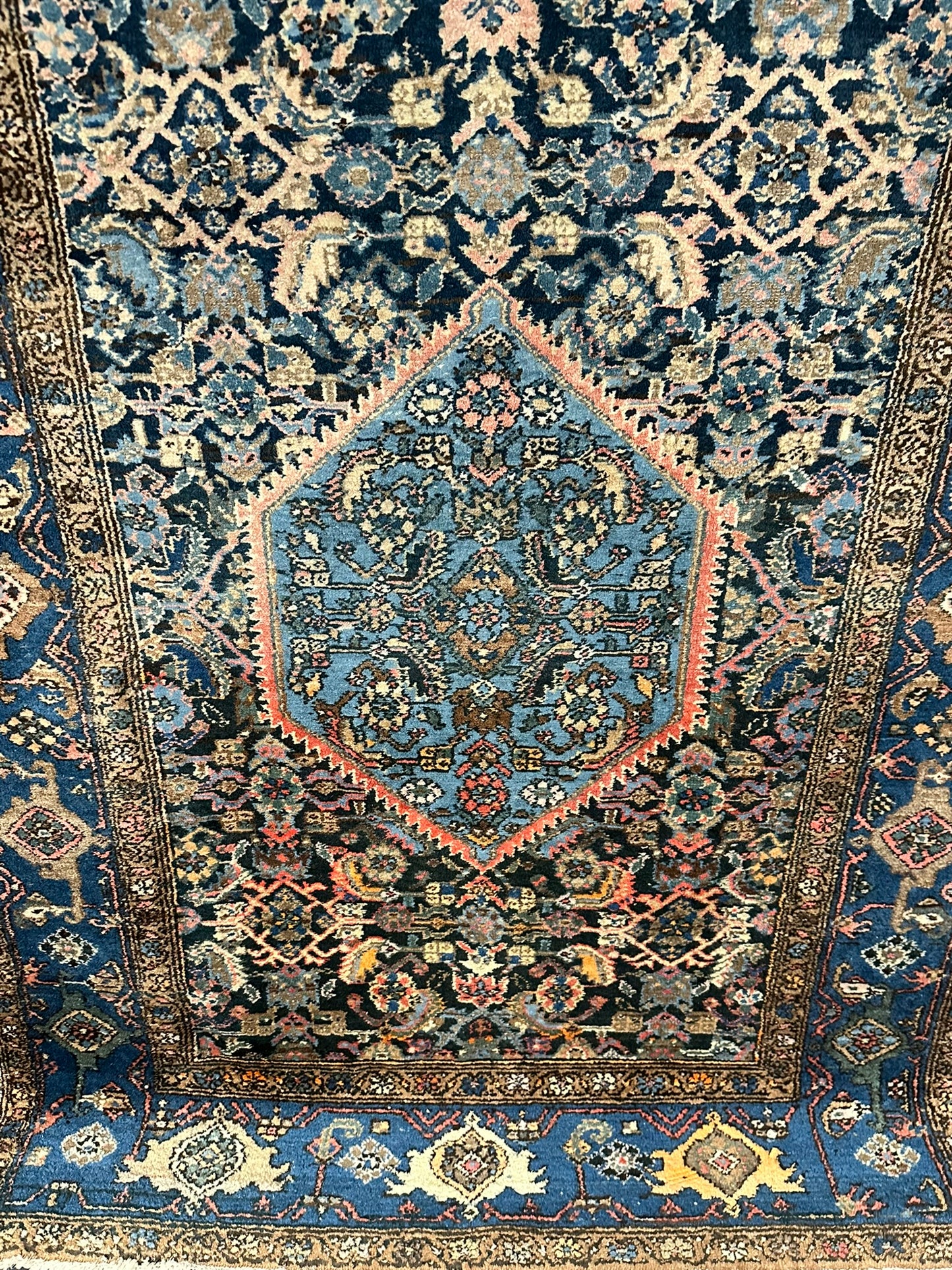 Handgeknüpfter Perser Teppich – Malayer Art Deco Naturfarben maße 185x130cm