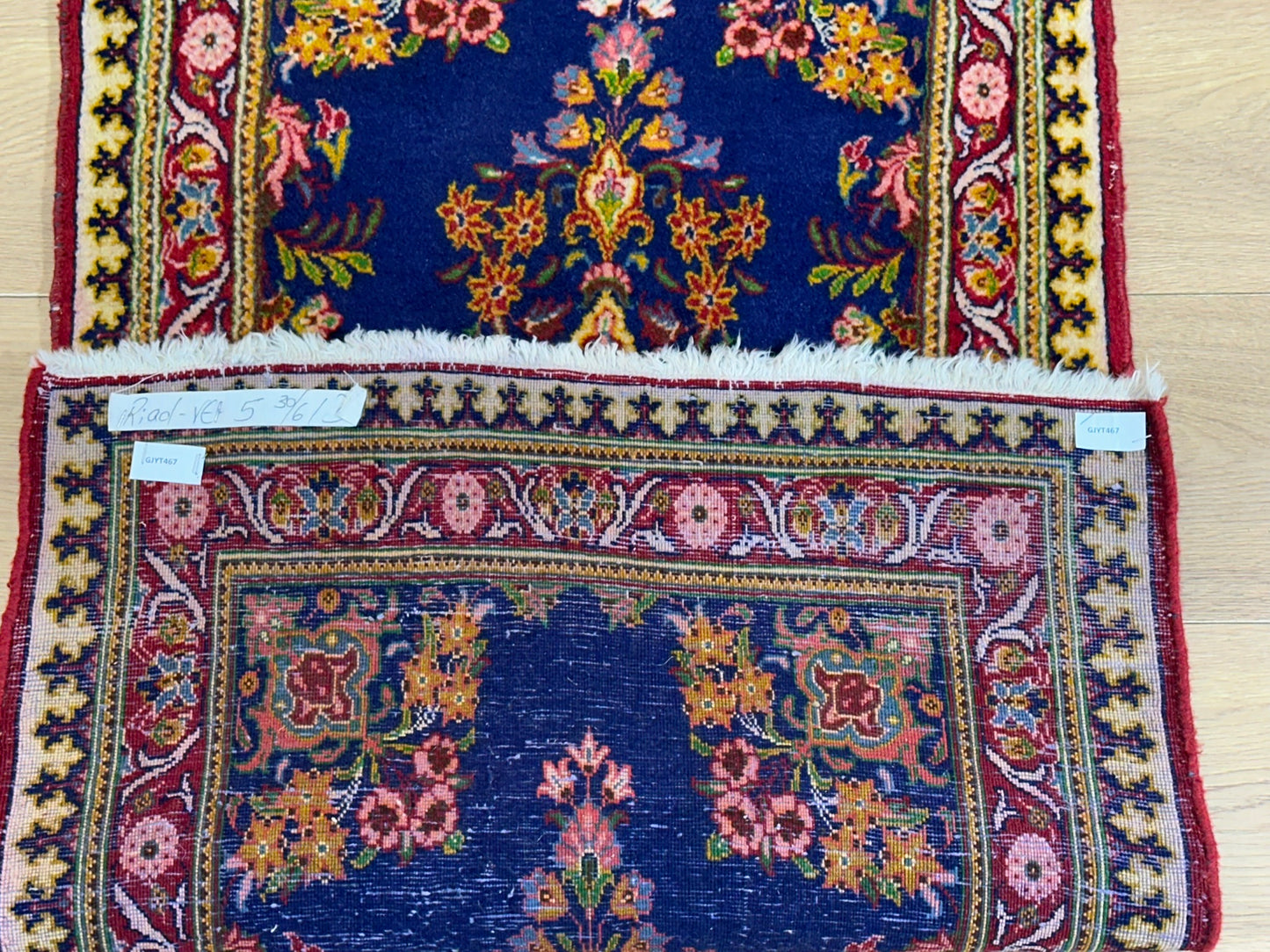 Orientteppich handgeknüpft Sarough Natur Semiantik 118x62 cm