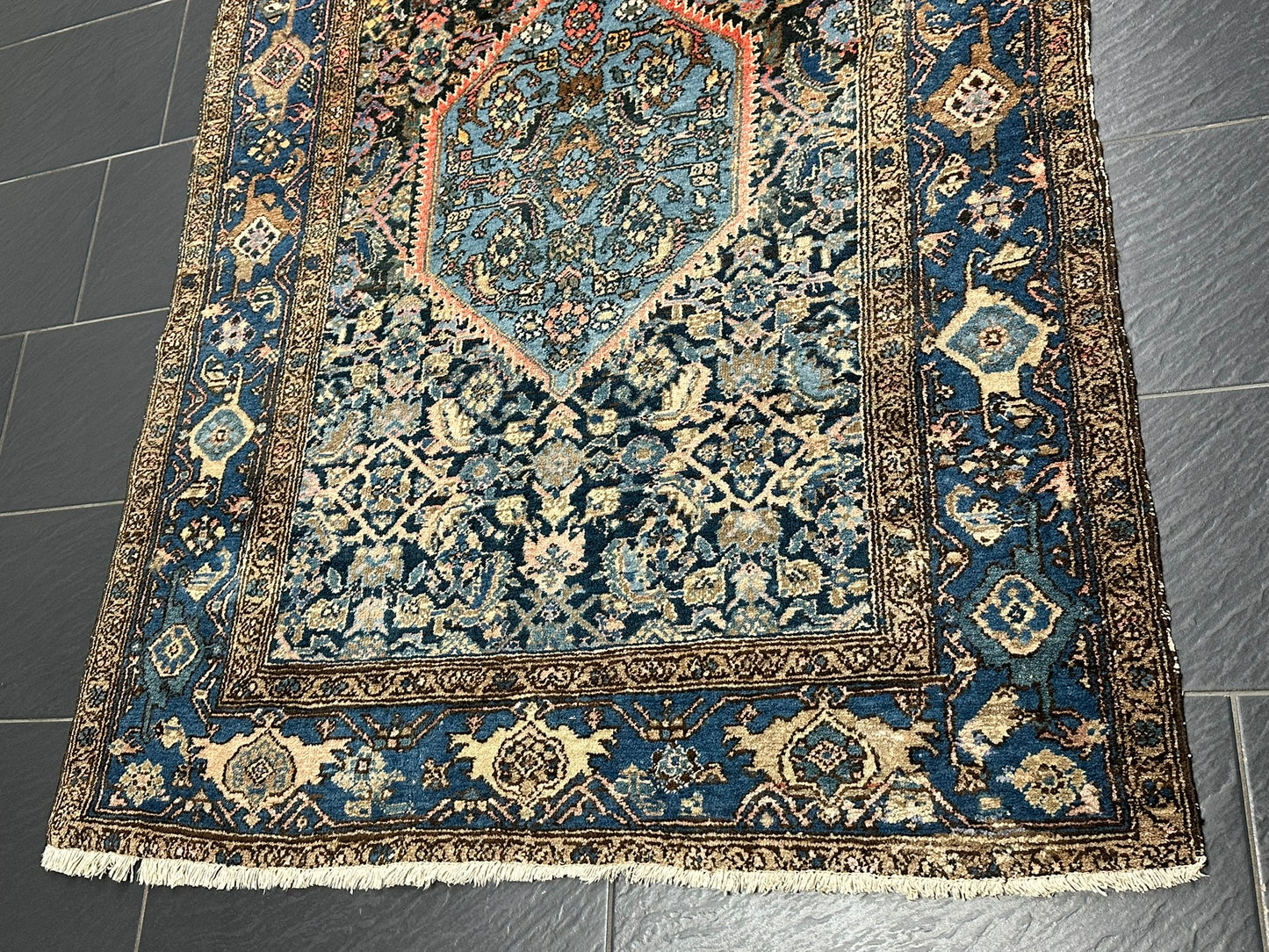 Handgeknüpfter Perser Teppich – Zanjan Art Deco Naturfarben 197x130cm