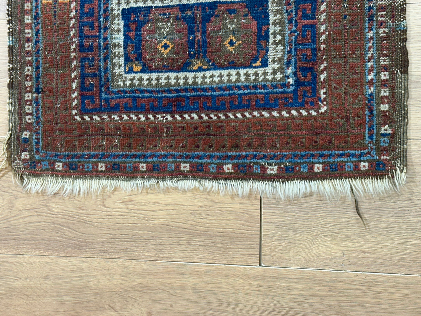 Antik Orientteppich handgeknüpft Belutsch Naturfarben 64x45 cm